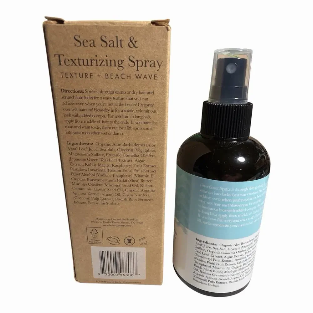 Beauty by Earth Sea Salt Spray for Textured Texturizing Beach Waves Hair New